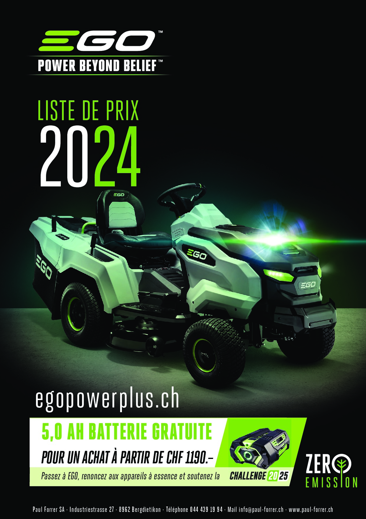 EGO Liste des prix 2024